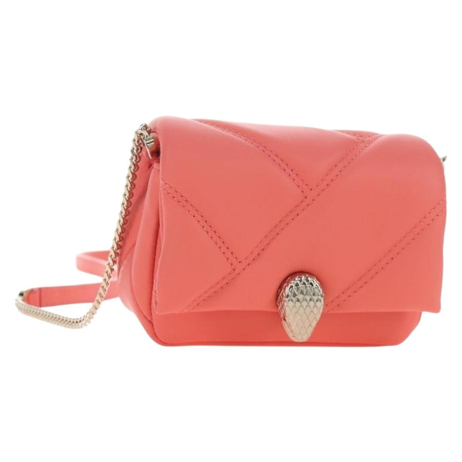 Bvlgari Serpenti Cabochon Diagonal Quilted Leather Pink Bag