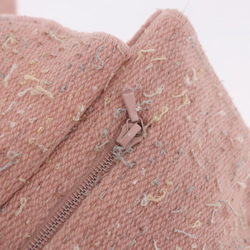 Chanel Shoulder Suede Patchwork Pink Tweed Bag