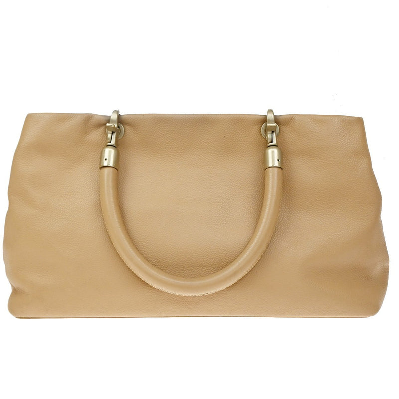 Chanel Vintage Handle Cc Caviar Beige Leather Bag
