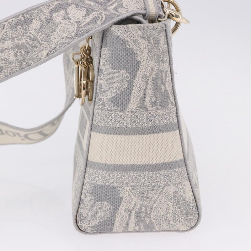 Christian Dior Lady Embroidered Canvas Gray Bag