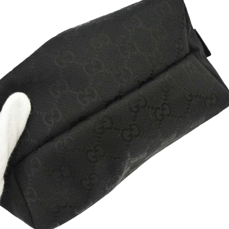 Gucci Zip Around Bowling Gg Canvas Black Bag