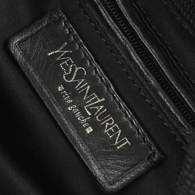 Saint Laurent Vintage Shoulder Bag Leather Black Nylon