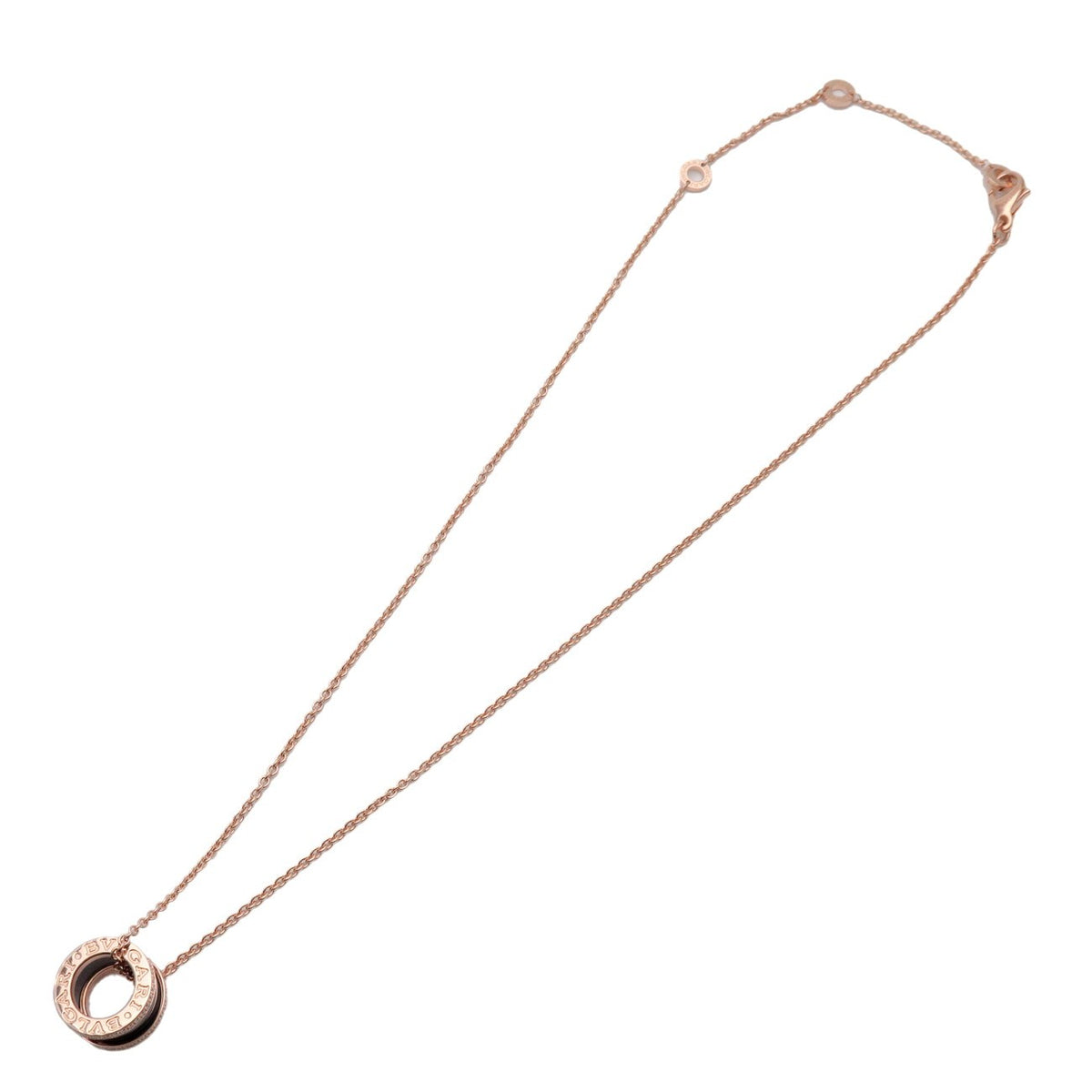 Bvlgari B.zero1 Pendant 18k Rose Gold And Ceramic With Diamonds Pink Rose_gold Bijoux