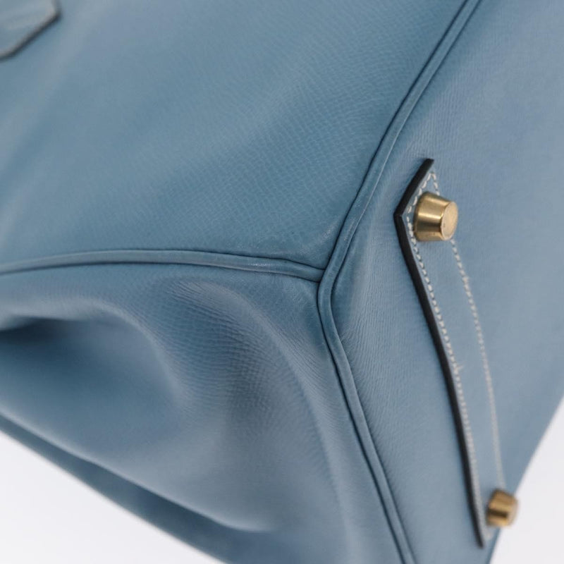 Hermes Birkin Blue Epsom With Gold Hardware Leather Bag