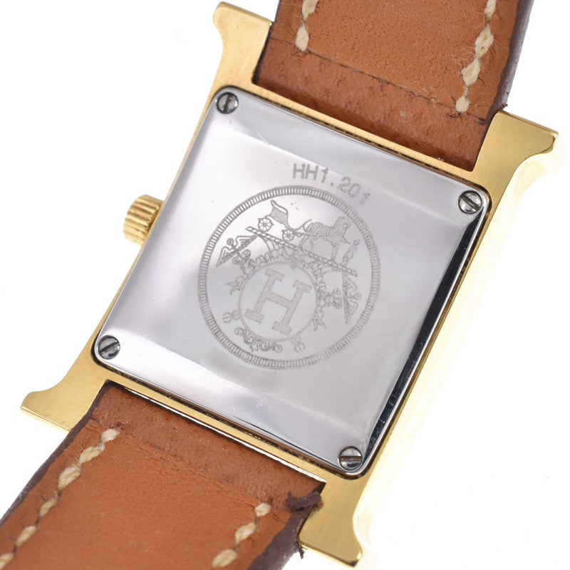 Hermes Heure H Quartz Plated Metal And Leather Watches