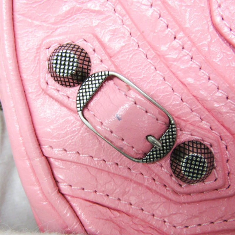 Balenciaga Le Cagole Giant Studs Heart Chain Leather Pink Bag