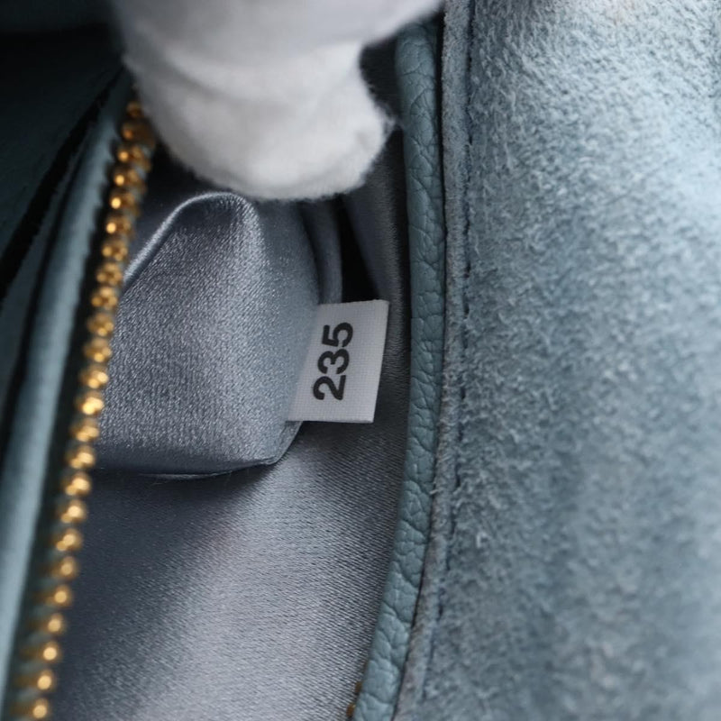 Miu Miu Madras Crystal Buckle Leather Blue Bag