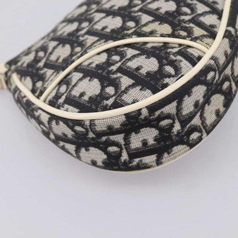 Christian Dior Vintage Saddle Diorissimo Canvas Gray Bag
