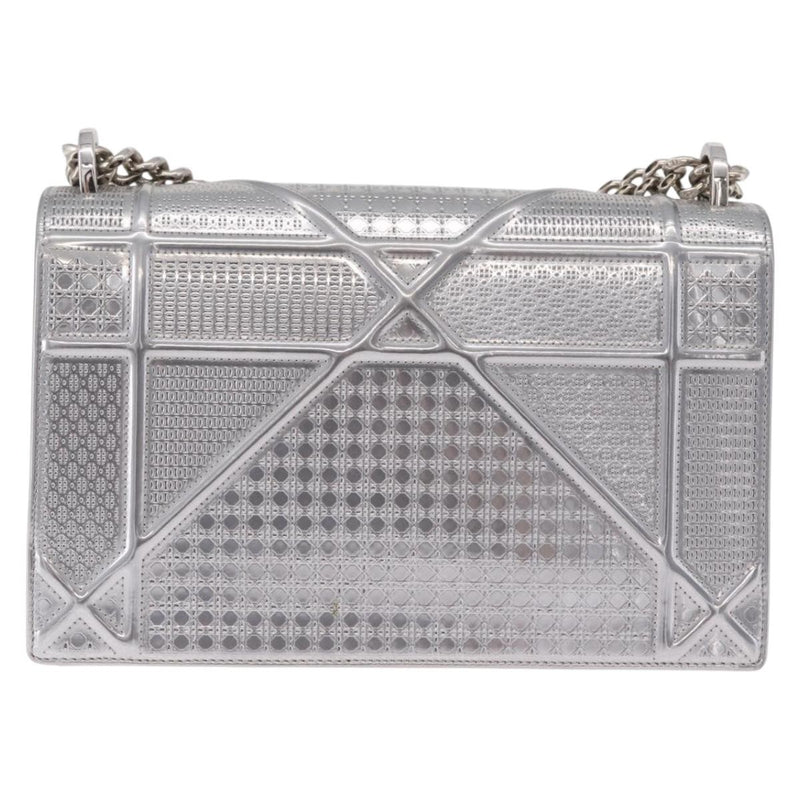 Christian Dior Diorama Flap Patent Silver Patent_leather Bag