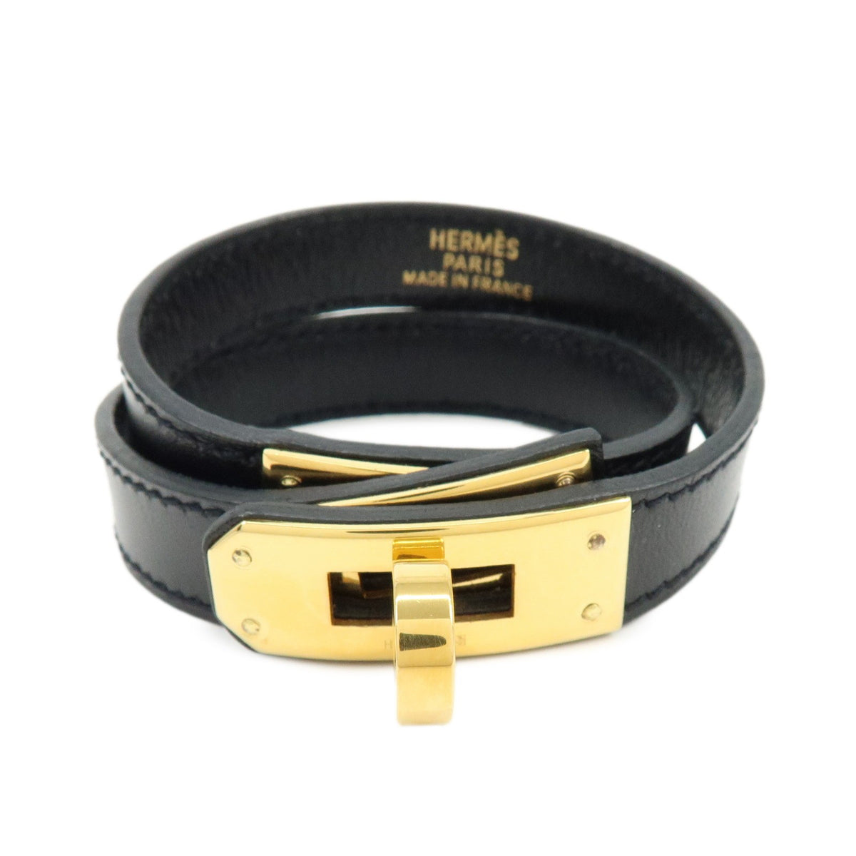 Hermes Kelly Double Tour Leather Black Bijoux