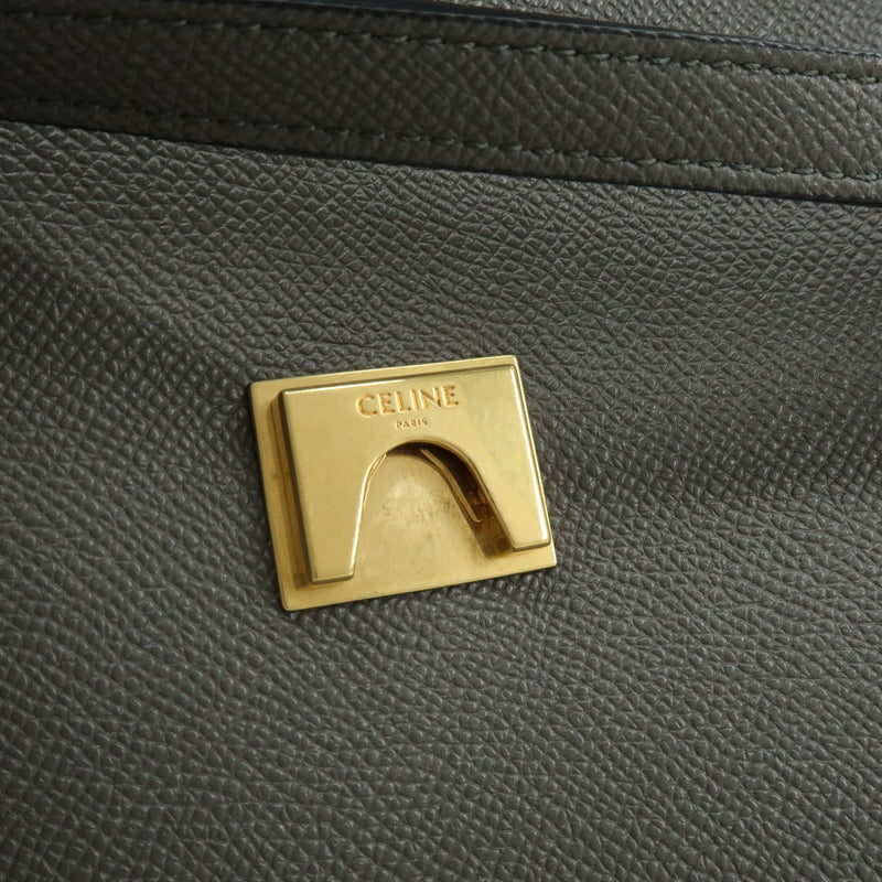 Celine Belt Textured Leather Gray Calfskin Bag