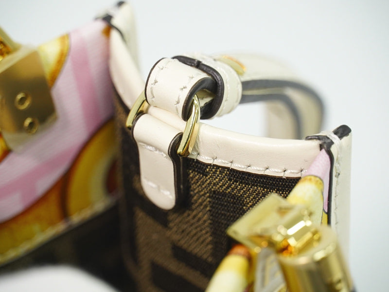 Fendi X Versace Fendace Convertible Sunshine Shopper Printed Laminated Leather Multicolour Bag