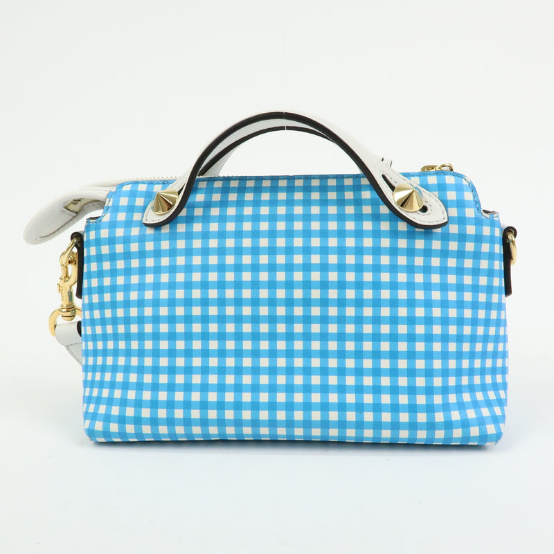 Fendi By The Way Satchel Printed Leather Blue
