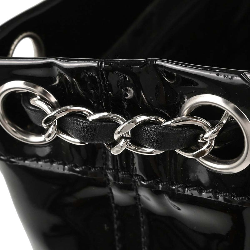Chanel Cc Pocket Pony Hair With Patent Black Patent_leather Bag