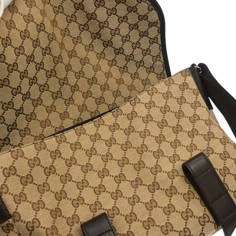 Gucci Buckle Messenger Gg Canvas Beige