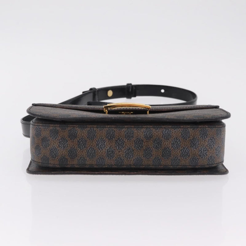 Celine Vintage Horse Carriage C Macadam Canvas And Leather Black Bag