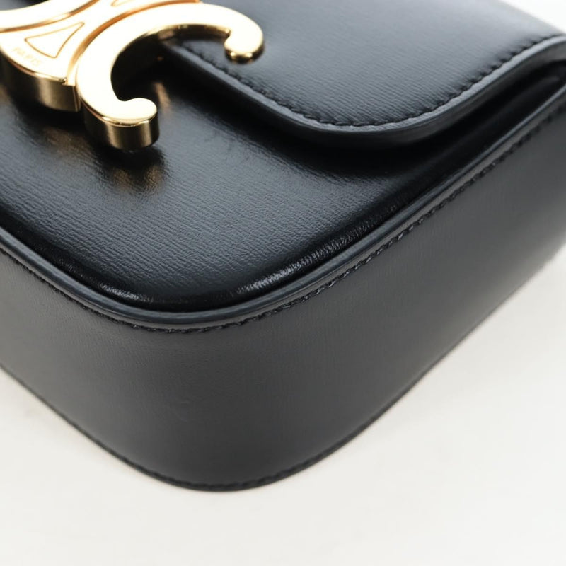Celine Triomphe Smooth Calfskin Black Leather Bag