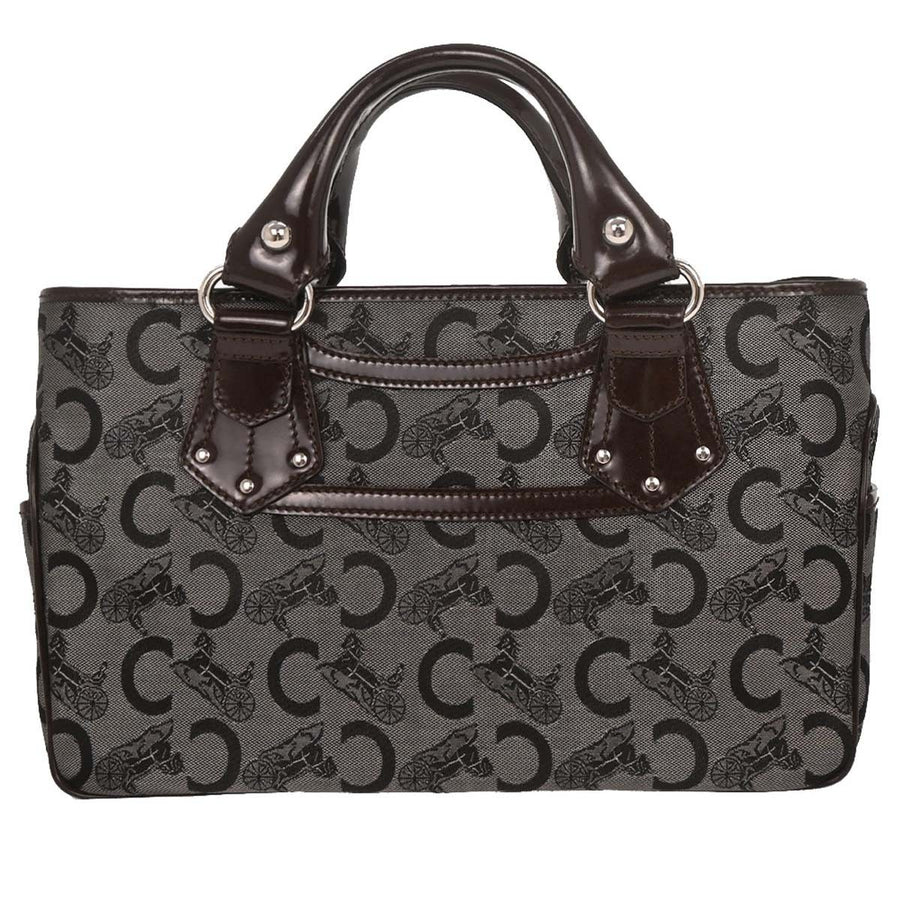 Celine Boogie Satchel Macadam Brown Canvas