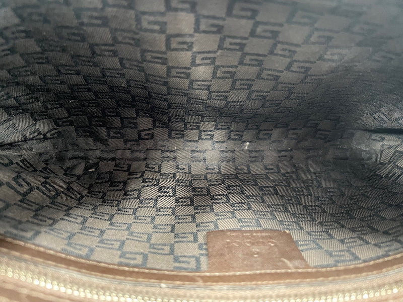 Gucci Reins Web Canvas Brown Bag