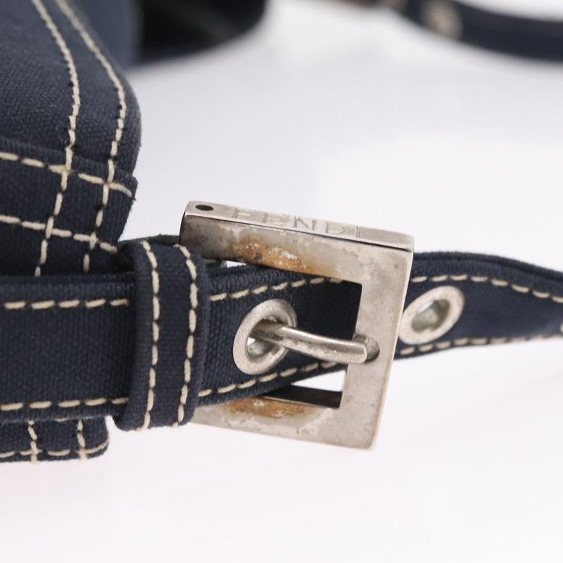 Fendi Baguette Canvas Navy Bag