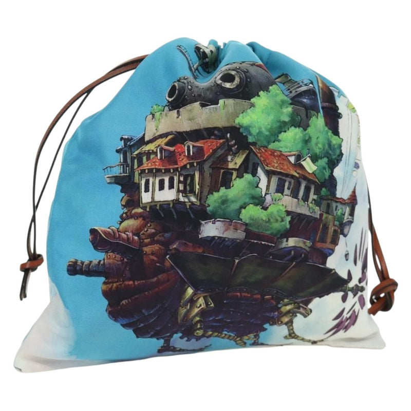 Loewe Paula Drawstring Printed Canvas Blue Bag