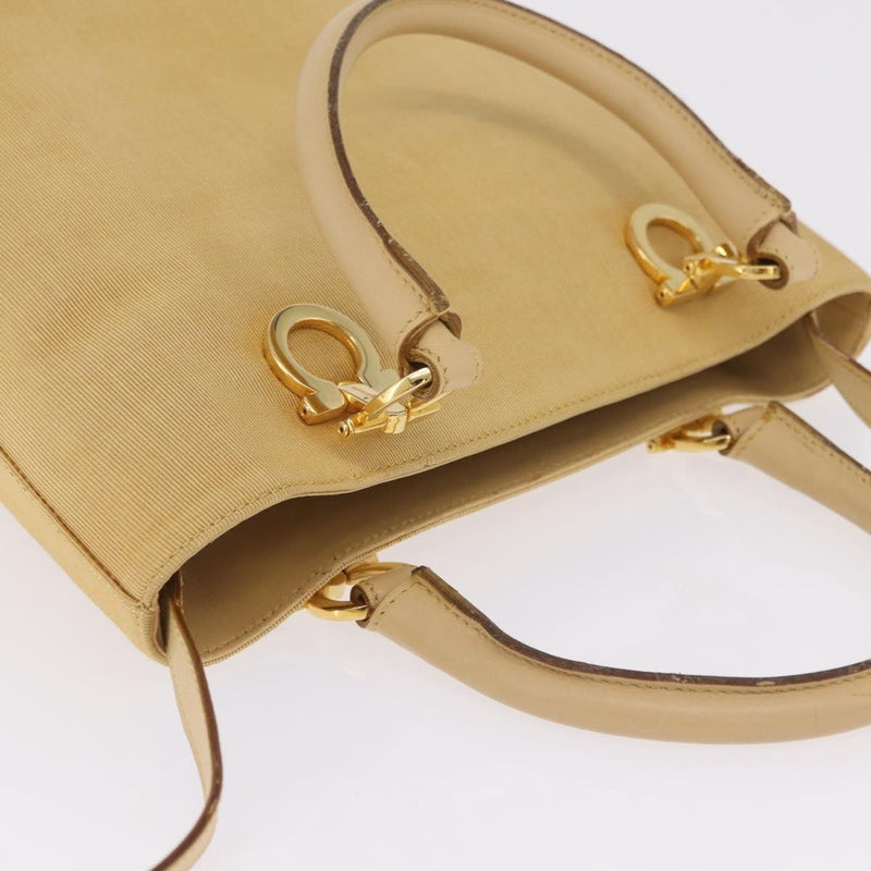 Salvatore Ferragamo Gancini Tote Canvas Beige
