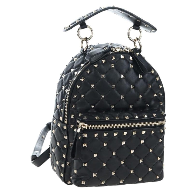 Valentino Garavani Rockstud Spike Quilted Leather Black Bag
