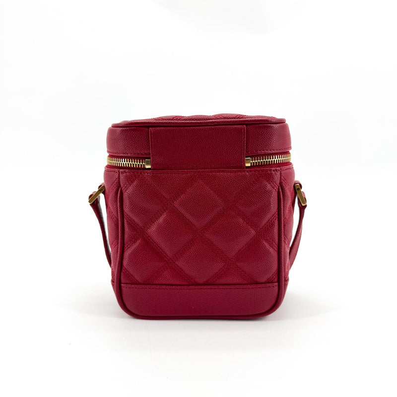 Saint Laurent 80s Vanity Quilted Leather Red Bag