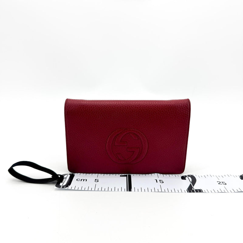 Gucci Soho Wallet On Chain Leather Red Bag