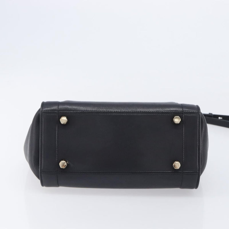 Salvatore Ferragamo Sofia Rainbow Saddle Leather Black Bag