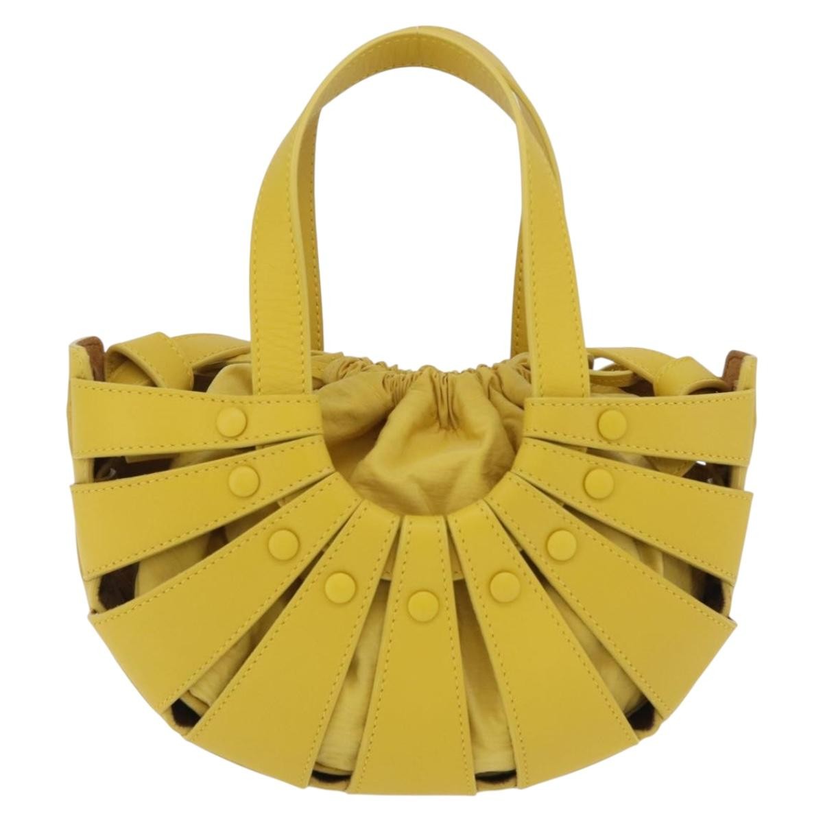 Bottega Veneta Shell Leather Yellow Bag