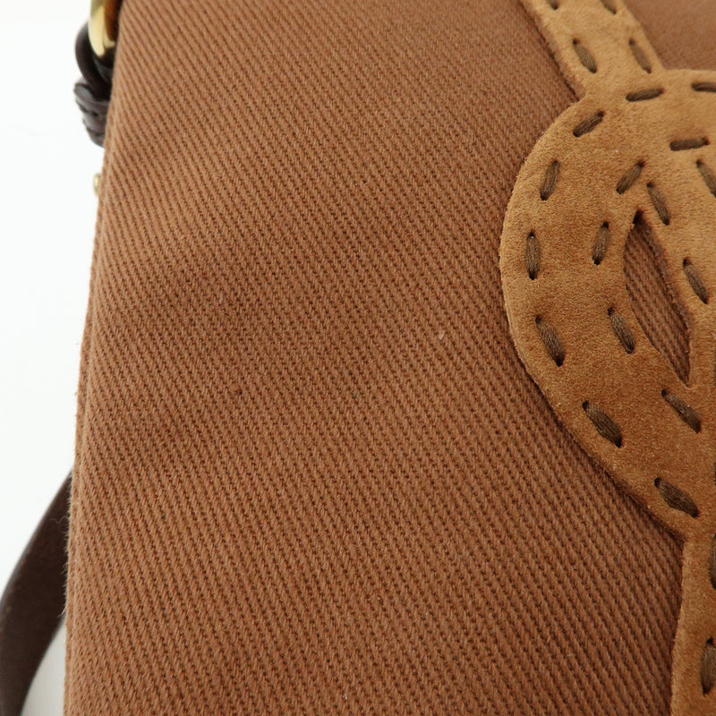 Saint Laurent Kahara Cassandra Canvas Brown Bag
