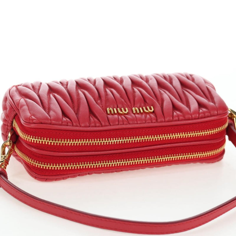 Miu Miu Tech Matelasse Leather Red Bag