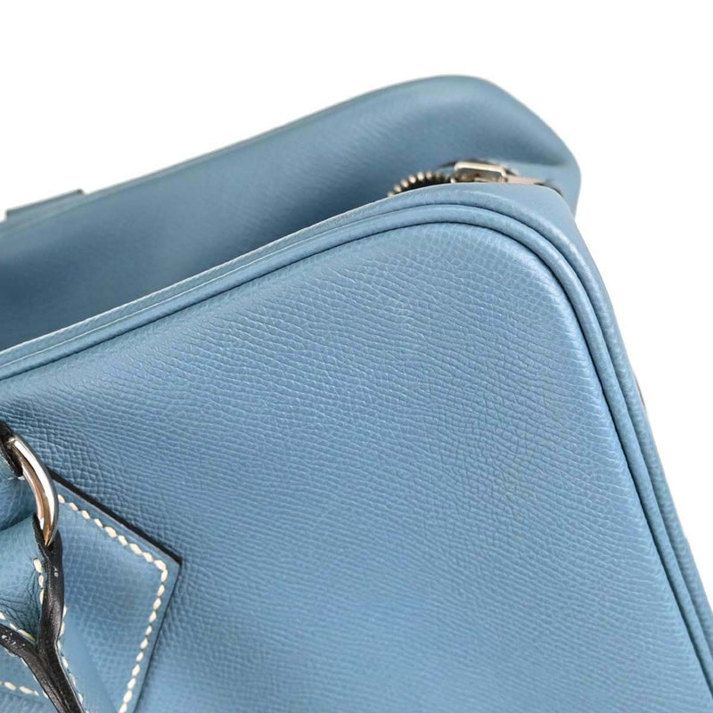 Hermes Plume Epsom Blue Leather Bag