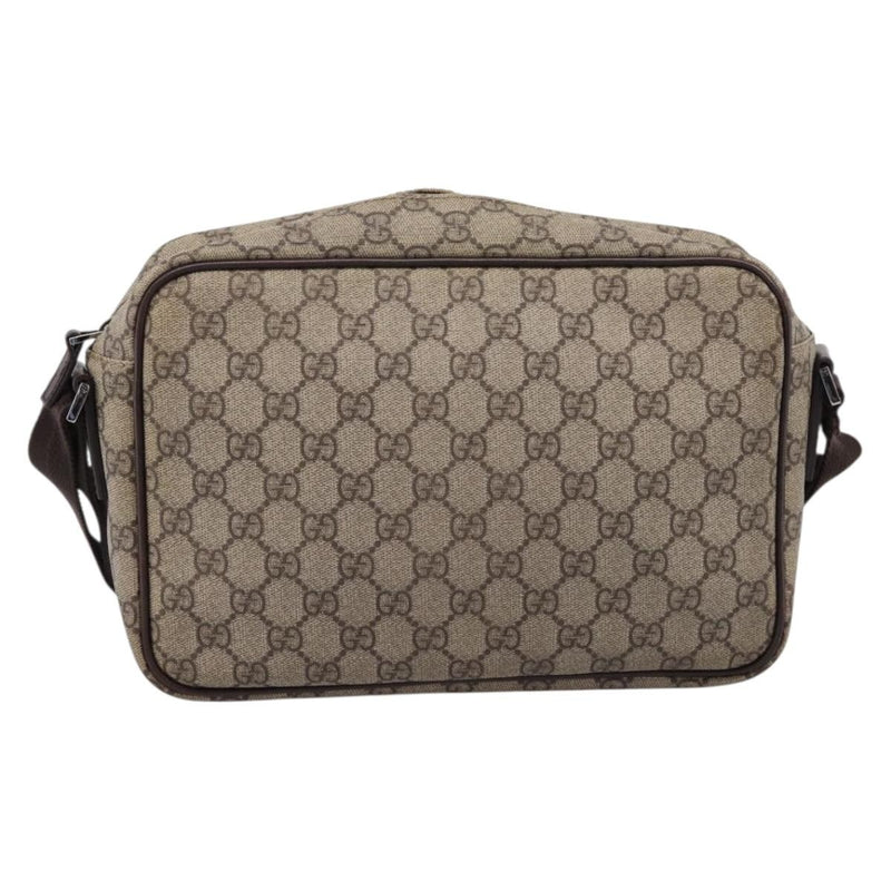 Gucci Front Zip Pocket Messenger Gg Coated Canvas Beige