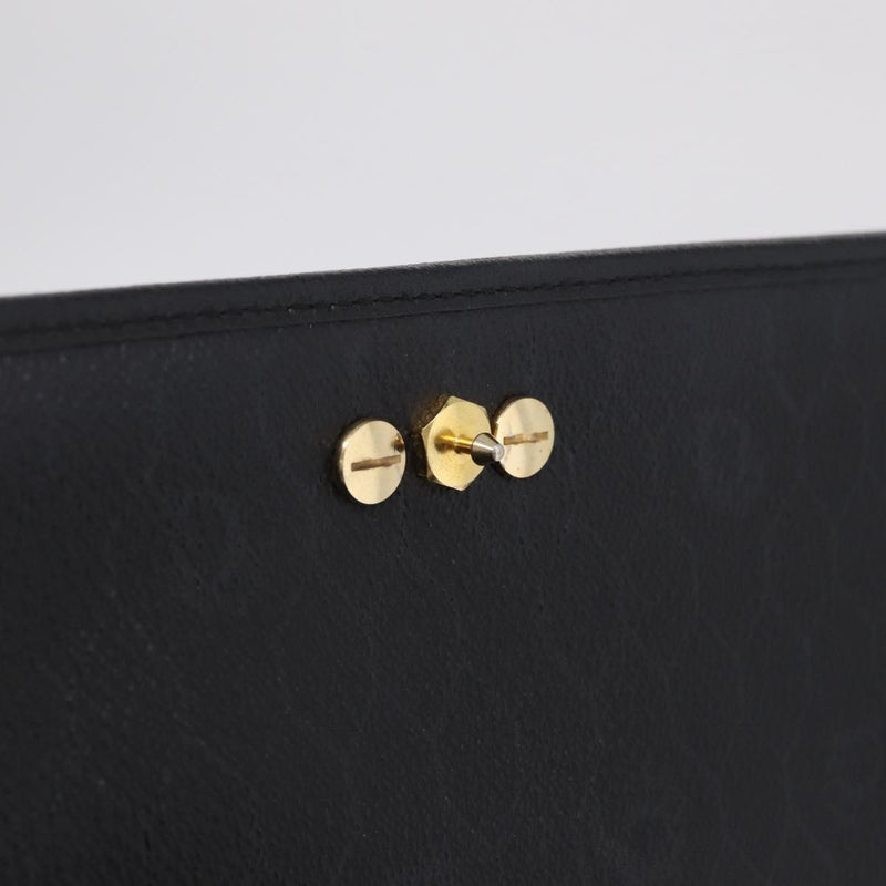 Christian Dior Vintage Honeycomb Canvas Black Leather Bag
