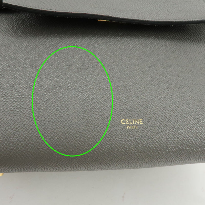 Celine Belt Textured Leather Gray Calfskin Bag