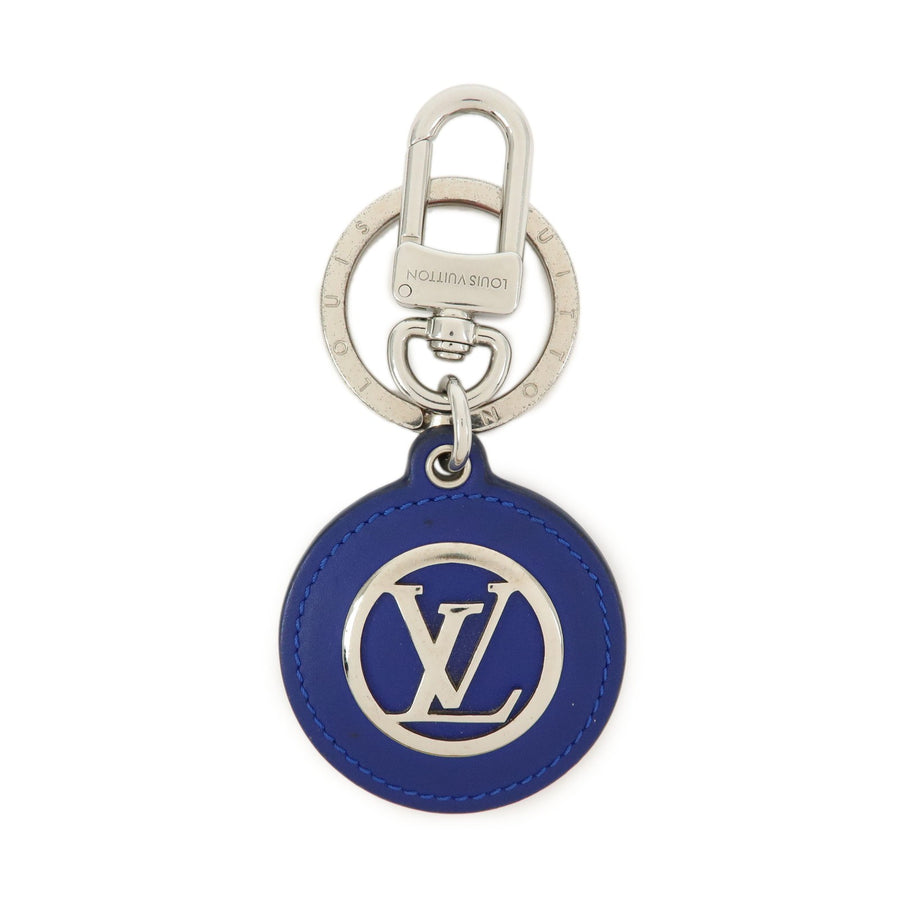 Louis Vuitton Lv Circle Bag Charm And Key Holder Metal Blue Leather Accessory