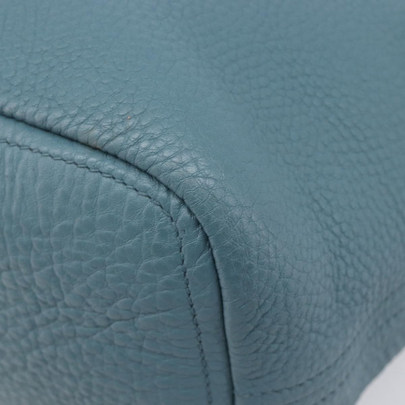 Prada Rolled Hobo Vitello Daino Blue Leather