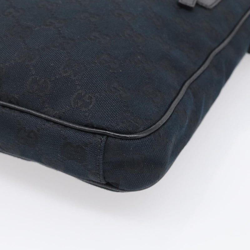 Gucci Front Zip Messenger Canvas And Leather Black