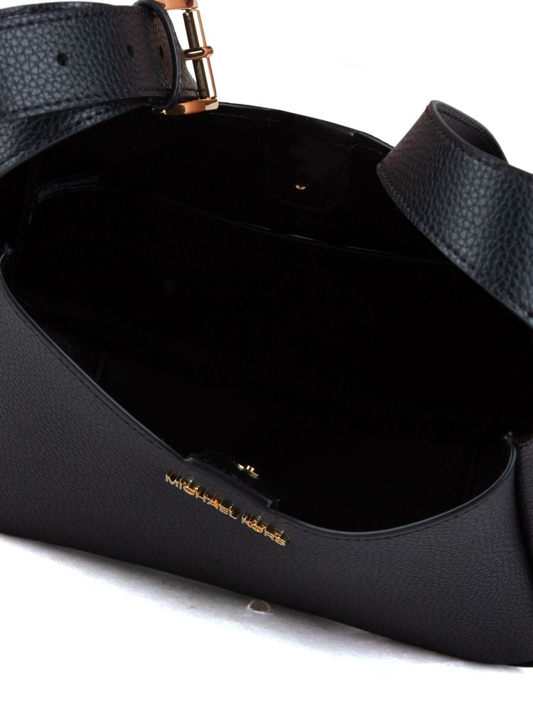 Michael Kors Birch Medium Shoulder Bag — Black Leather