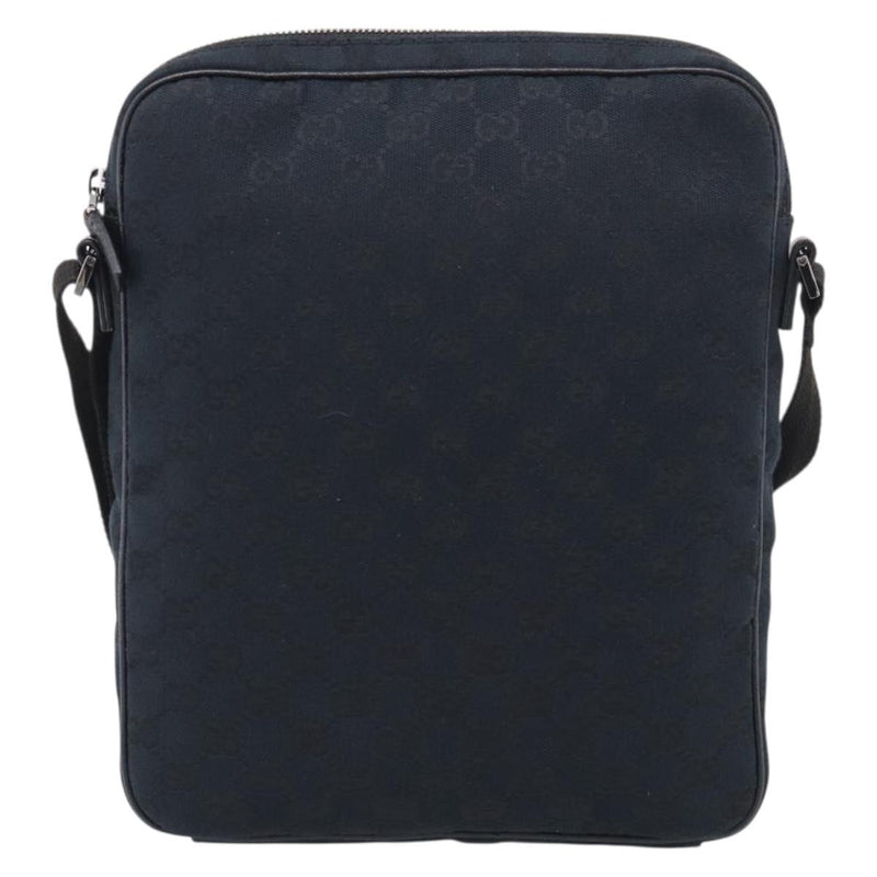 Gucci Front Zip Messenger Canvas And Leather Black