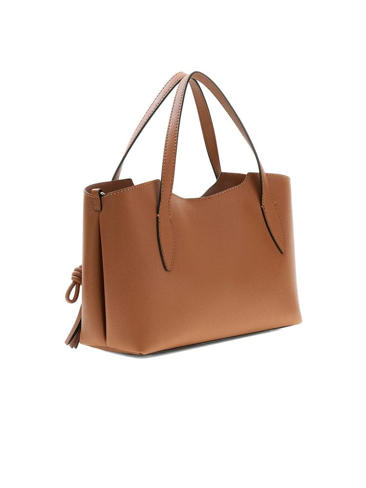 Guess Leather Tote Shoulder Bag — Brown Polyurethane