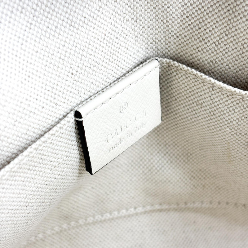 Gucci Horsebit 1955 Top Handle Gg Coated Canvas With Leather Beige Bag