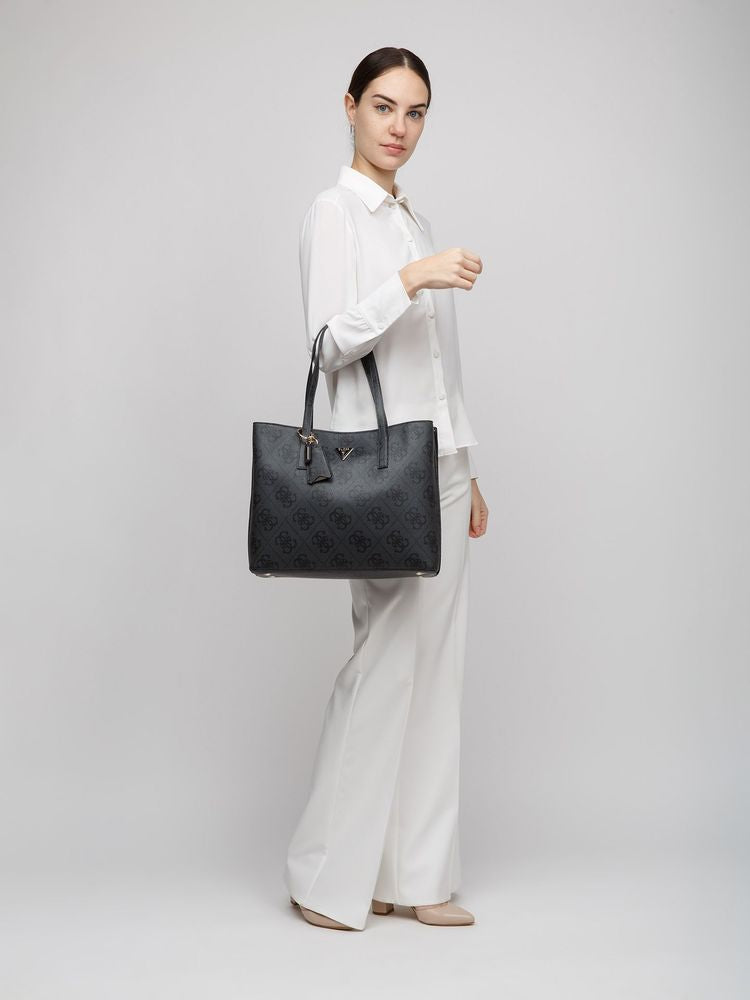 Guess Meridian Ii Tote Bag — Black Polyurethane