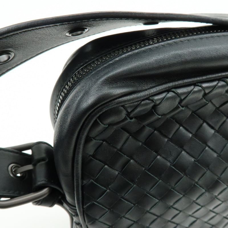Bottega Veneta Front Pocket Messenger Intrecciato Nappa Black Leather