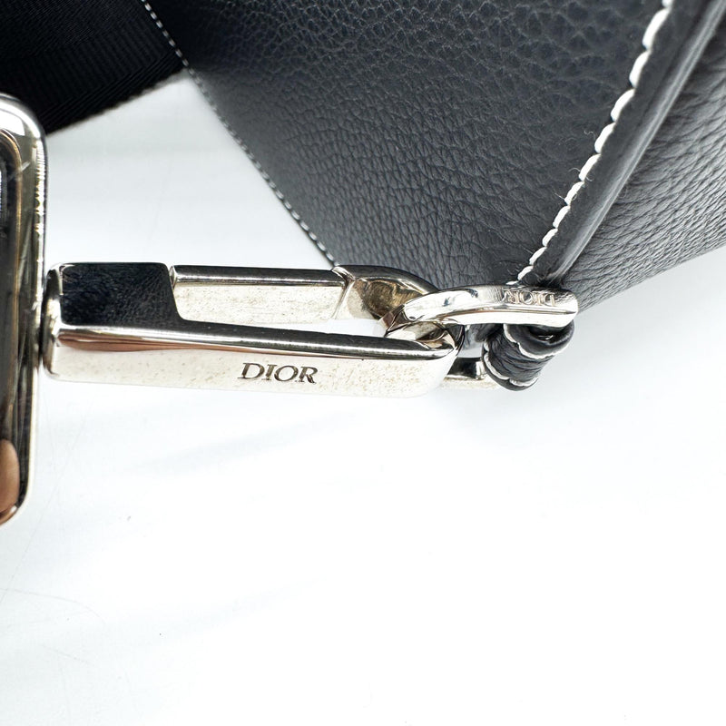 Christian Dior Saddle Leather Black Calfskin Bag