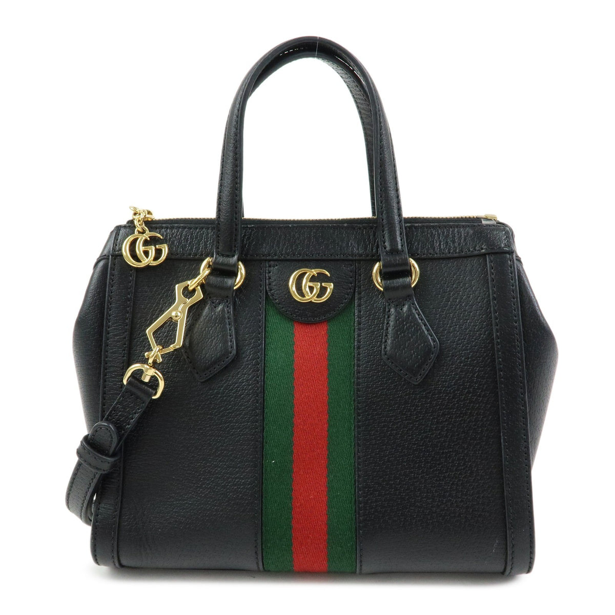 Gucci Ophidia Top Handle Leather Black Bag