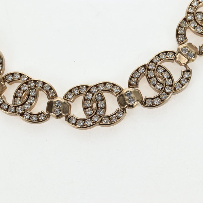 Chanel Cc Link Choker Metal With Crystals Gold Bijoux