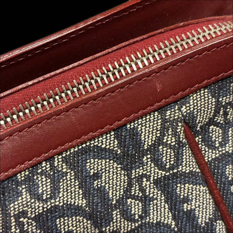Christian Dior Vintage Trotter Zip Diorissimo Canvas Navy Bag